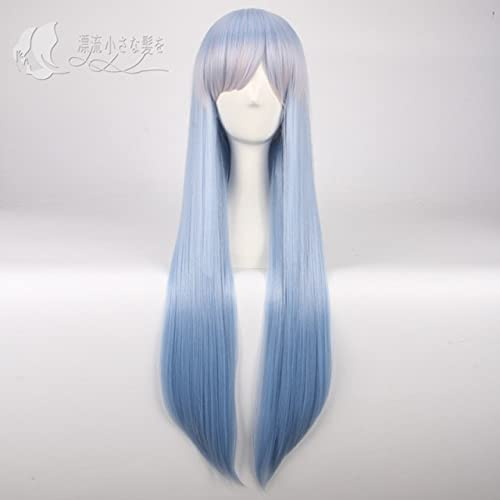 Re:Life In A Different World From Zero Cosplay Perücke, Rem Ram Blue Ombre Long Straight Synthetic Hair For Adult Wig Cap Wig Only