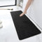 HITSLAM Shower mat Non Slip, 120x40 CM Non Slip Bath Mat with Drain, Soft PVC Loofah Shower Bath Mat for Tub, Quick Drying Shower Mat for Bathroom, Black
