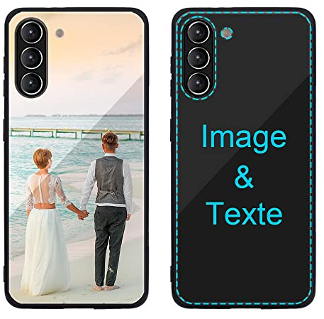 MXCUSTOM Coque Personnalisée pour Samsung Galaxy S23 5G | Personnalisable Anti-Rayures Verre Trempe Antichoc Souple TPU Etui Photo Image Texte Nom Cover Housse (P1)