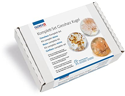 GLOREX 6 2101 521 - Crystal-Gießharz Komplett-Set, zur Gestaltung einer gegossenen Kugel aus Harz, Herstellung bei Niedertemperatur