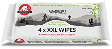 Mammoth Wipes XXL | Sports Wipes | Pet Safe Wipes | Biodegradable Wipes| Festival Wipes | Bamboo Wipes| 60 cm x 80 cm per Wipe | 4 Wipes per Pack