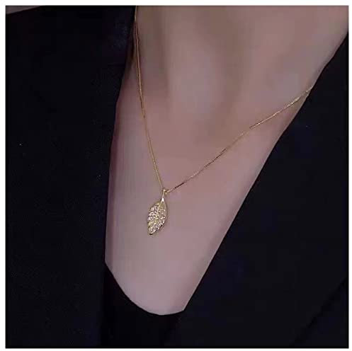 Inilbran Boho Blatt Anhänger Halskette Vintage Herbst Blatt Halskette Gold Blatt Kette Halskette Minimalistische Blatt Halskette Schmuck Für Frauen Und Mädchen