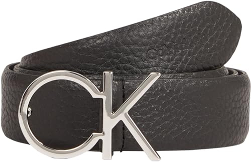 Calvin Klein Damen Gürtel Ck Logo Belt 3.0 Pebble aus Leder