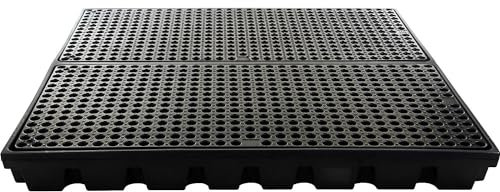 kaiserkraft | PE-Flachwanne | für 4 x 200-l-Fässer | Volumen 192 l | LxBxH 1600 x 1600 x 150 mm
