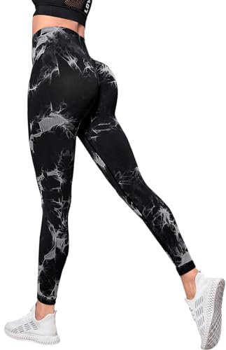 Neteson Scrunch Butt Leggings Damen High Waist Sport Leggings Booty Scrunch Lang Seamless Yoga Gym Hosen Push Up