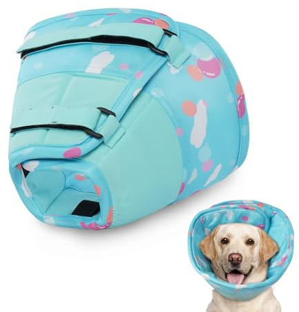 Hjumarayan Colerette pour Chien Anti Lechage - Collerette Souple Chien Collerette Anti Lechage pour Gros Chiens, pour Cicatrisation des Plaies, Empêcher de Mordre ou de Gratter (Bleu M)