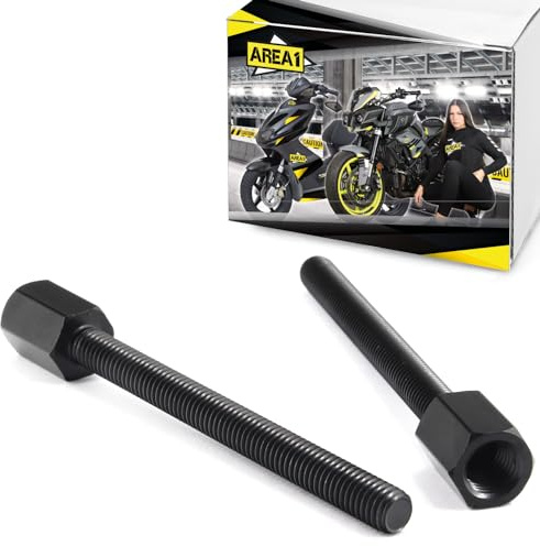 Area1 Motorrad Spiegel Adapter von M8x85mm Gewinde auf M10 für Standard-Zubehör-Spiegel kompatibel mit F650GS, HP2, K1000 / MP3, Liberty, RCR, SMT, Senda (2 Stück)
