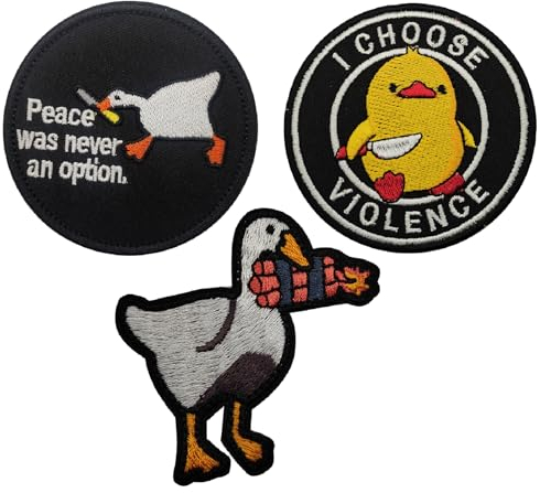 3 Stück Klett Patches Patch Klett Patch Tier Klett Lustig Patches süße Ente Klett MilitäR GäNse Enten Lustiger Süßer Entenbissmesser-Aufnäher für Rucksäcke, Jacken, Jeans