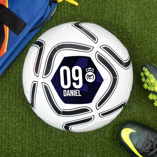 Wanapix | Personalisierter Fußball | Fußbälle mit Name, Foto und Text | Fussball für Kinder und Erwachsene | Premium | Madrid