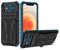 Knoowcase for iPhone 12 Case Military Grade Shockproof Phone Case with Kickstand Detachable Card Holder Heavy Duty Protective Hard PC Shell Soft TPU Bumper Cover for iPhone 12, Blue