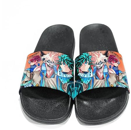 Ldruieu MHA Anime Hausschuhe Badezimmer Hausschuhe Midoriya Izuku/All·Might Cartoon Casual Innen- und Außenhausschuhe für Unisex