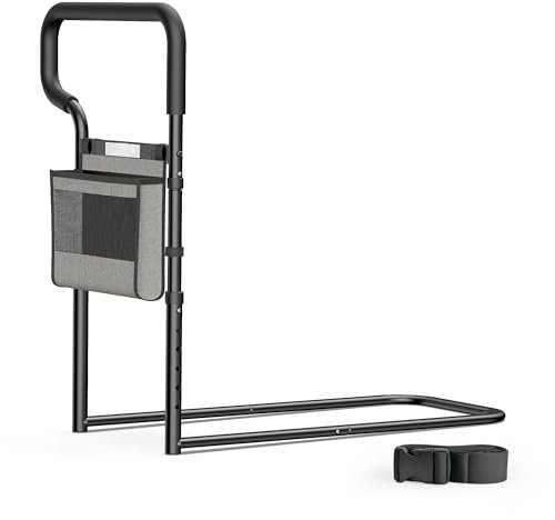 NIMOOD C2 Pro Barriera Letto, Sponda Letto con corrimano più ampio Anticaduta per Anziani e Disabili, Regolabile in Altezza, Luci a LED per Evitare Cadute Notturne, Stabile con Cinghia di Sicurezza