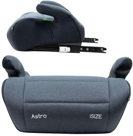 Niu - Asiento elevador coche niño con ISOFIX - alzador silla auto i-Size 125-150cm compacto y ligero - silla para el coche infantil (Gris)