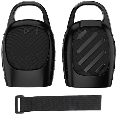 Coque en silicone compatible avec JBL CLIP 5 – Mini haut-parleur Bluetooth portable avec support – Housse de protection en caoutchouc souple pour Clip5 (noir)