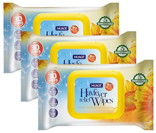 Nuage Hayfever Relief Wipes, Resealable Pack (Pack of 3)