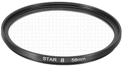 sourcing map 58mm Star Lens Filter, Starburst Lens Filter 8 Points Star Camera Lens Filter for Night Scenery Glassworks