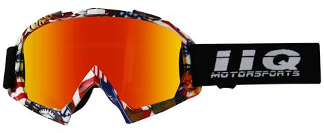 IIQBOVEN Maschera Motocross,Occhialoni Moto Visiera Cross, Occhiali Da MTB/Enduro, Occhiali Da Moto, Occhiali MX Per Uomini Donne Giovani, Adatti A Occhiali Da Mtb Mascherine Casco Cross