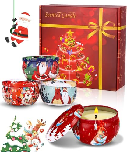 SOBEAU 4 Stück Duftkerzen, Duftkerzen Geschenkset, 2,5 OZ Sojawachs Aromatherapie Kerzen,Damen Aroma Kerze Geschenk-Set für Geburtstag Geschenk, Valentinstag