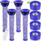 ROELLY Set Filtri Aspirapolvere per Dyson V7/V8 Animal,Absolute,Motorhead con 4 Pre-Filtri,4 Filtri HEPA Post,1 Spazzola,Lavabili e Riutilizzabili,Sostituire le parti #965661-01 & 967478-01
