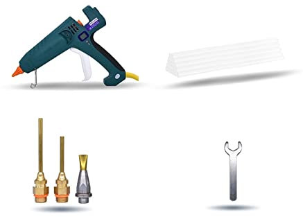 MZZYG Hot Glue Gun Hot Melt Glue Gun 500W High Power Industrial Manufacture Thermostat Temperature Adjustable Digital Display Use 11mm Glue Stick(3pcs Nozzle)
