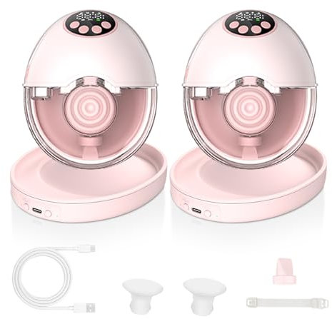 Smocraut Wearable Breast Pump Electric Hands Free Breast Pump,12 Levels 4 Modes with Heating Function and UV Disinfection,Painless Low Noise