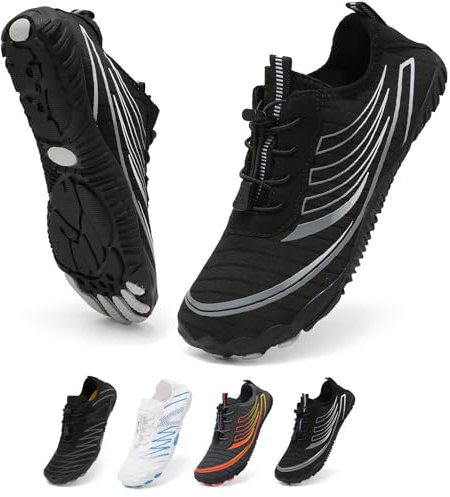 ZDQ Chaussures Aquatiques Homme Femme Chaussures de Plage Antidérapantes Respirantes à Séchage Rapide Chaussures de Natation pour Yoga Fitness Surf Plongée Noir 43 EU