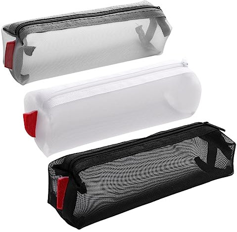 BELLIFFY Netz-Aufbewahrungstasche Mit Reißverschluss Großes Fassungsvermögen Für Stifte Bleistifte Lineale Notizen Radiergummis Für Schule Und Büro
