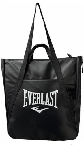 Everlast Einkaufstasche für Damen, Fitnessstudio, Reise, Arbeit, mit Griffen und Falttasche, Schwarz , Einheitsgröße