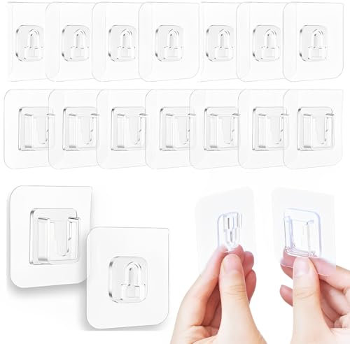 XYTAHDM 10 Paia Ganci da Parete Trasparenti Autoadesivi,Ganci Da Parete Biadesivi,Ganci Autoadesivi a Doppia Faccia,Ganci Multifunzionali,per Camera da Letto Cucina Soggiorno Bagno