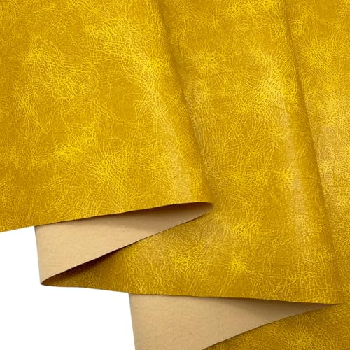 Weicher Kunstlederstoff 41 x 137 cm Kratzfestes Kunstleder Synthetisches PU-Leder für DIY-Taschen, Sofabezüge & Autositzreparaturen (Gelb)