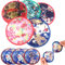 Foldable Fan 10Pcs Round Handheld Japanese Fan Compact Gentle Elasticity Portable Folding Hand for Women Girls Daily Use Festival Wedding Party Favors Decorations, Mixed PackageHand