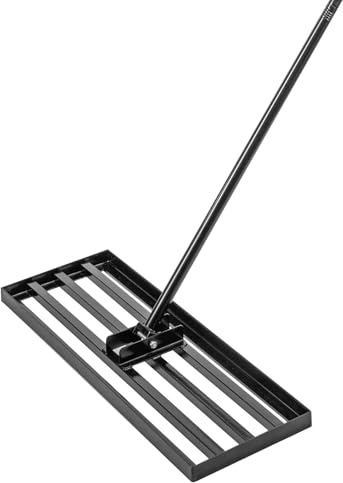 GROWNEER Handy Lawn Levelling Rake 76 x 25 x 229cm, Rasenrechen Garden Grass Squeegee Sand Rakel Tool Scarifier with Long Handle Metal Rasen RechenRakel for Yard, Golf Course (Black 76*25*229cm)