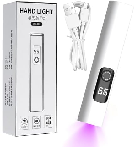 Ahuuen UV Nagellampe Mini, USB Wiederaufladbare Nagellampe, LED Mit Digitalanzeige 2 Timerfunktionen Für Reisen Camping Pediküre Studio Zuhause