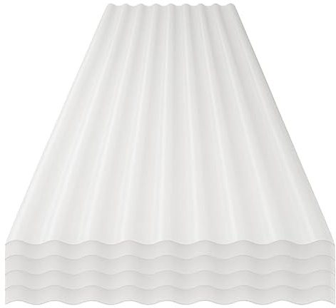 StormGuard Set mit 5 gewellten PVC-Platten – 90 x 200 cm transparent – wasserdichte Dachplatte – Veranda-Dächer Carport