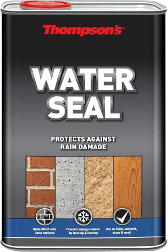 Thompsons Water Seal Clear Waterproof Protector | Fast Drying Silicone Sealer for Decking, Brick, Concrete & Stone | Stops Freeze-Thaw Damage (Clear, 1 Litre)