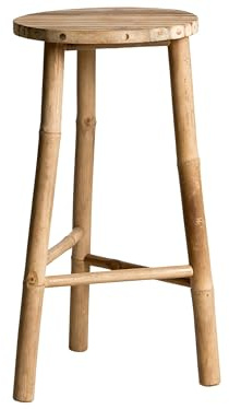 Beliani Tabouret de Salle de Bain Scandinave en Bambou Trépied Table d'Appoint Naturel Itaparica