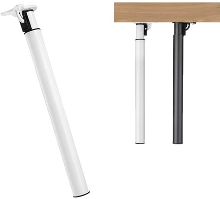 GSKFXJ Pied De Table Télescopique Pliable, Pied De Meubles Réglables en Hauteur 70-120cm Pieds De Bureau Rabattable pour Table À Manger(White,45-70cm)