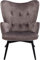 Kare Design Sessel Vicky Grau, TV-Sessel, Eichenholz Gestell, Samtoptik, Schlafzimmer, Lounge Sessel, Relax Sessel, Ohrensessel, Stuhl, Wohnzimmer, Sofa Sessel, 94x73x83 cm (H/B/T)