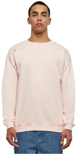 URBAN CLASSICS Felpa Uomo Oversize a Maniche Lunghe, Maglione per l´inverno, Polsini e Vita Elastici, Colore pink, Taglia XS