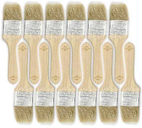 POWCOG: 12 x 2 inch (2 / 50mm) Disposable Economy Paint Brush Pack with Natural Bristles, a Professional Choice. Cost effective solution when using adhesives and paints that are difficult to clean.