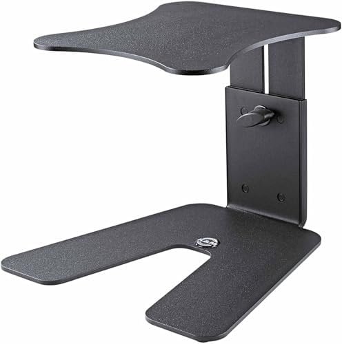 K&M 26774 Soporte para monitor de sobremesa, negro, acero - soporte de altura regulable con diseño innovador