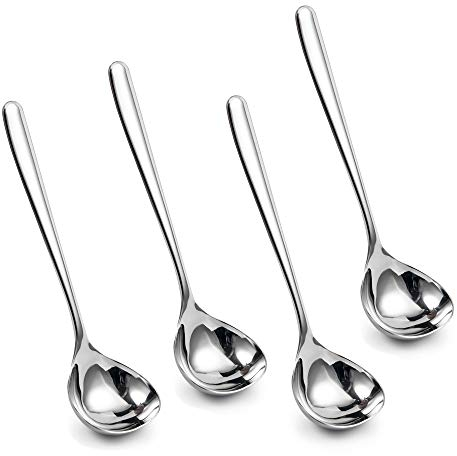 IMEEA Ensemble de 4 louches IMEEA en acier inoxydable SUS304 de 20,5cm, lavables au lave-vaisselle. Idéal pour les restaurants, la cuisine et les fêtes