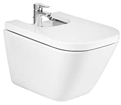 Roca,The Gap,SQUARE - Bidé suspendido sin tapa con fijaciones ocultas,Blanco,350mm x 540mm x 400mm,A357476000