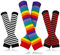 Bellady 3 Paar gestreifte Armstulpen fingerlose Handschuhe für Damen, Rot/Ausflug, einfarbig (Getaway Solids), Einheitsgröße