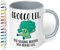 True Statements Lustige Tasse Brocco Lee Der Vegane Bruder von Bruce Lee - Kaffeetasse mit Spruch als Geschenk - beidseitig bedruckt - spülmaschinenfest, innen grau