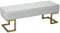 HOMCOM Sitzbank für Schlafzimmer Truhenbank Bettbank Wohnzimmer Kunstleder Metall Weiß+Gold 120 x 43 x 42 cm