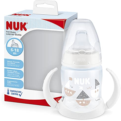 NUK First Choice Learner Cup Sippy Cup, 6-18 Months, Leak-Proof Silicone Spout, Anti-Colic Vent, BPA-Free, 150ml