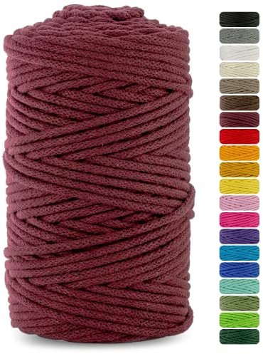 Netuno 1x corda macramè colorata borgogna 5 mm 100 m filo macrame corda di cotone filato di cotone cordoncino corda per lavori uncinetto ferri da maglia gomitolo macramè cordino macramè