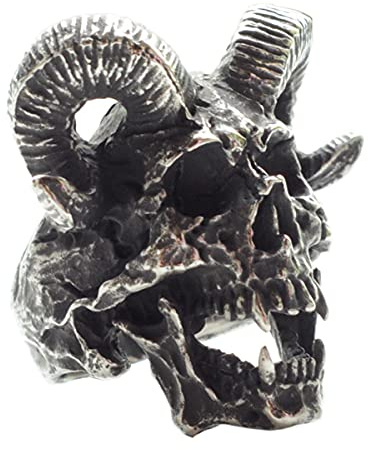 Ultimate Horned Skull Ring Männer Edelstahl Punk Rock Dämon Schmuck Biker Big Band Ringe (13)