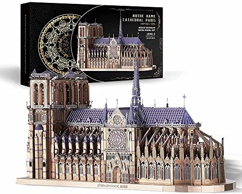 Piececool 3D DIY Metallmodellbausätze – Notre Dame de Paris – Fortschrittliches Metallpuzzle für Jugendliche und Erwachsene, sehr detaillierter Modellbausatz